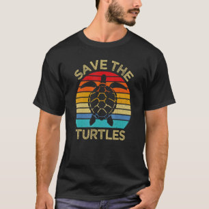 Save The Turtles Animal Rights Sea Turtle Retro St T-Shirt