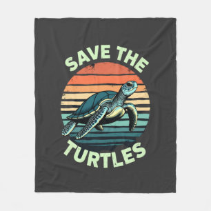 Save The Turtles Animal Turtle Pet Lover (2) Fleece Blanket