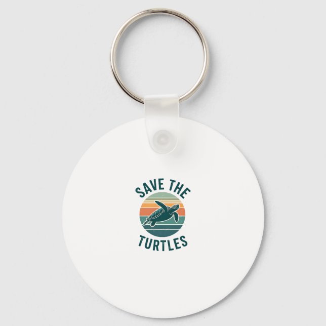 Save The Turtles Animal Turtle Pet Lover (2) Key Ring (Front)