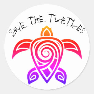 Save the turtles classic round sticker
