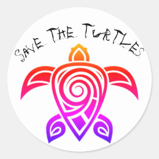 Save the turtles classic round sticker