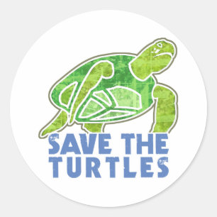 Save the Turtles Classic Round Sticker