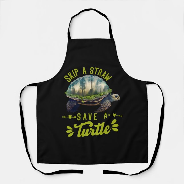 Save the Turtles Environmental Protection Ocean  Apron (Front)