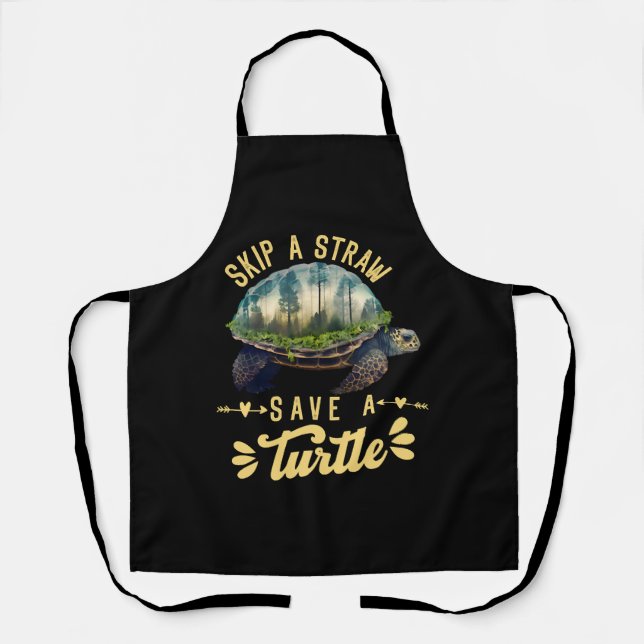 Save the Turtles Environmental Protection Ocean    Apron (Front)