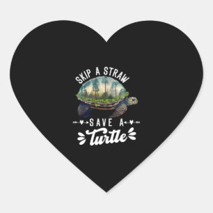 Save the Turtles Environmental Protection Ocean    Heart Sticker