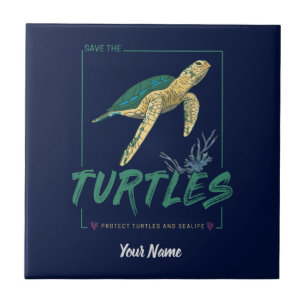 Save the Turtles for girl who just loves tortoise Ceramic Tile