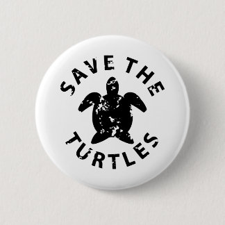 SAVE THE TURTLES grunge 6 Cm Round Badge