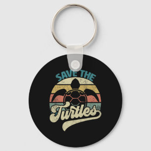 Save The Turtles Retro Save The Earth Our Planet L Key Ring