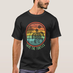 Save The Turtles Retro Vintage Cute Sea Turtle Lov T-Shirt