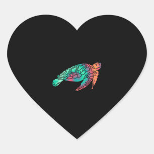 Save the Turtles Save the Ocean Environmental Care Heart Sticker