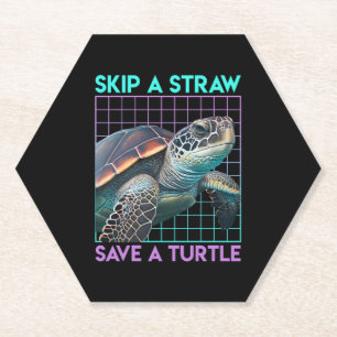 Save the Turtles Save the Ocean Environmental Care Paper Coaster