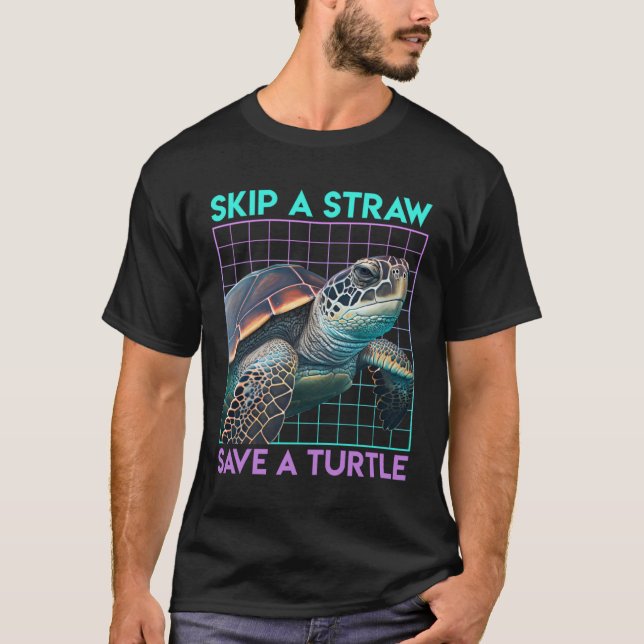 Save the Turtles Save the Ocean Environmental Care T-Shirt (Front)