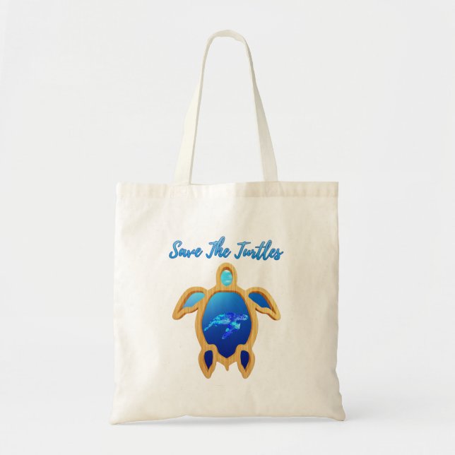Save The Turtles Tote Bag (Front)
