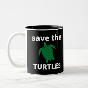 SAVE THE TURTLES Two-Tone COFFEE MUG