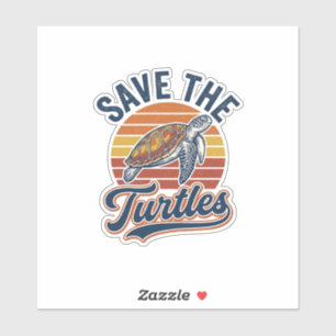 Save The Turtles Vintage Sea Turtle T-Shirt Design