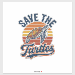 Save The Turtles Vintage Sea Turtle T-Shirt Design