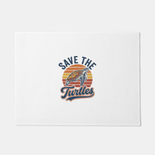 Save The Turtles Vintage Sea Turtle T-Shirt Design Doormat