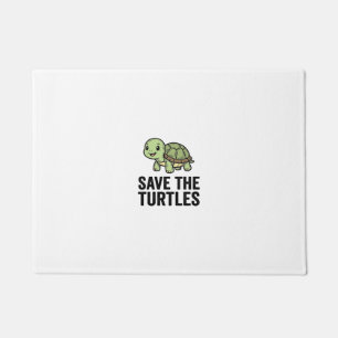 Save The Turtles Vintage Turtle Conservation Shirt Doormat