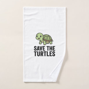 Save The Turtles Vintage Turtle Conservation Shirt Hand Towel
