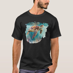 Save The Turtles Watercolor Sea Turtle Ocean Ani T-Shirt