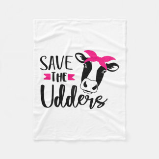 Save The Udders Breast Cancer Awareness  Fleece Blanket