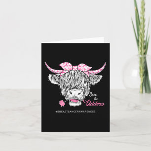 Save The Udders Heifer Cow Breast Cancer Awareness Card