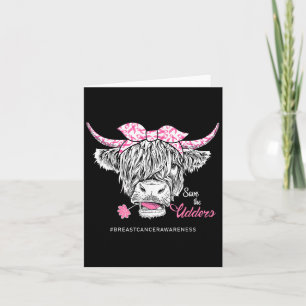Save The Udders Heifer Cow Breast Cancer Awareness Card
