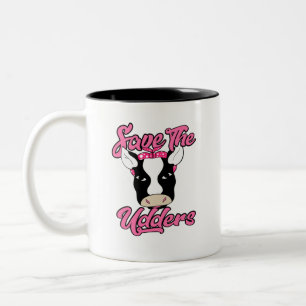 Save The Udders Two-Tone Coffee Mug