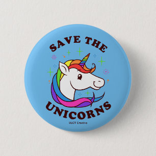 Save The Unicorns 6 Cm Round Badge