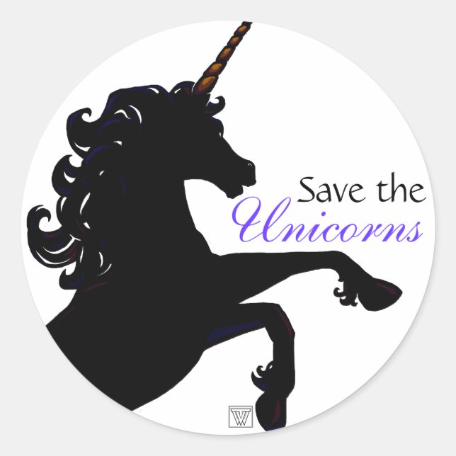 Save the Unicorns Classic Round Sticker (Front)