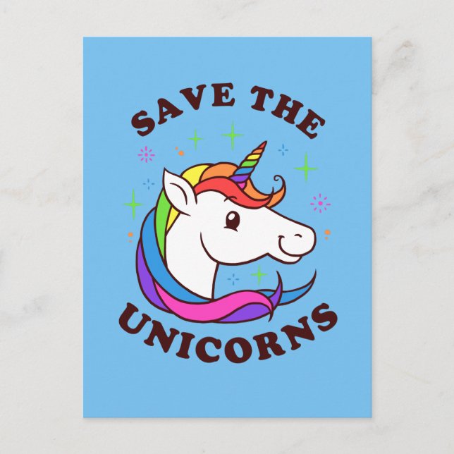 Save The Unicorns Postcard (Front)