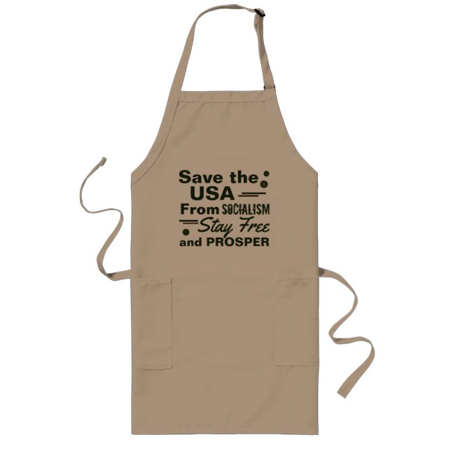 Save the USA from Socialism  Long Apron (Front)