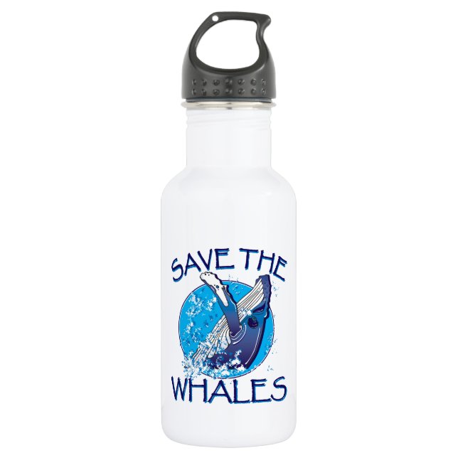 Save the Whales 532 Ml Water Bottle (Front)