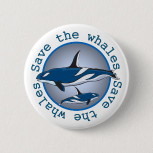 Save the Whales 6 Cm Round Badge