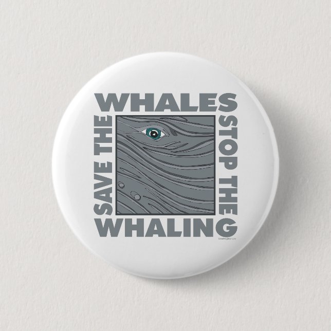 Save the Whales 6 Cm Round Badge (Front)