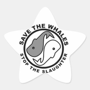 Save the Whales - Animal Rights Star Sticker