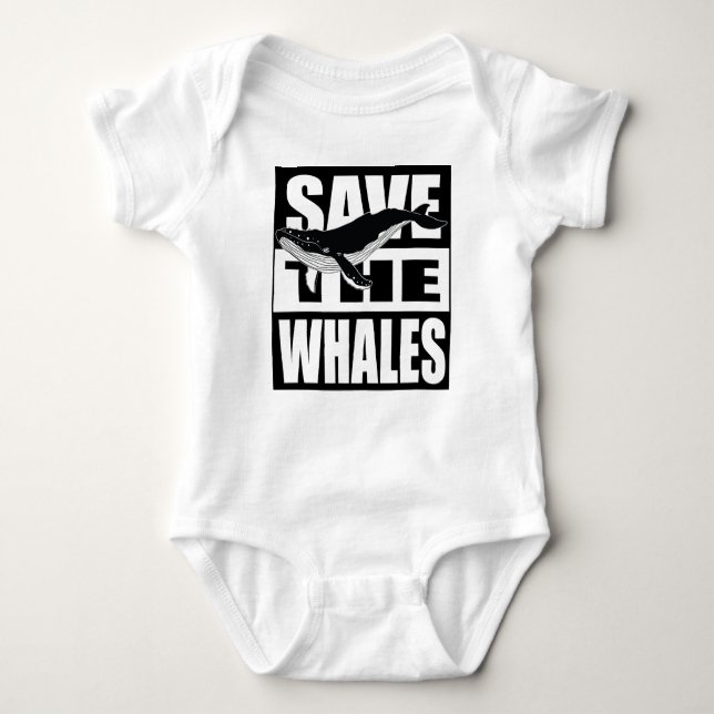 Save the Whales Baby Bodysuit (Front)