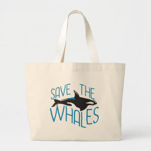 Save the Whales Large Tote Bag
