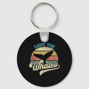 Save The Whales Retro Key Ring