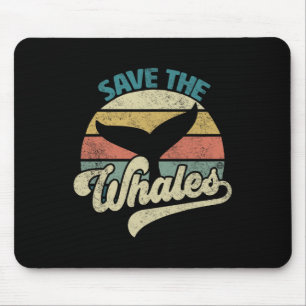Save The Whales Retro Mouse Pad