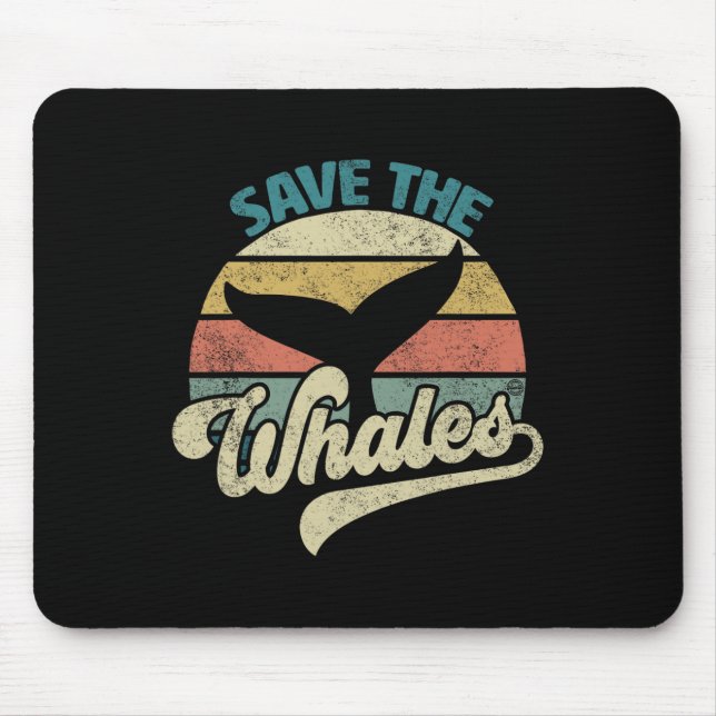 Save The Whales Retro  Mouse Pad (Front)