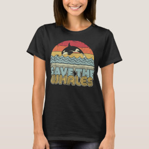 Save The Whales Shirt Retro Style Orca, Killer Wha