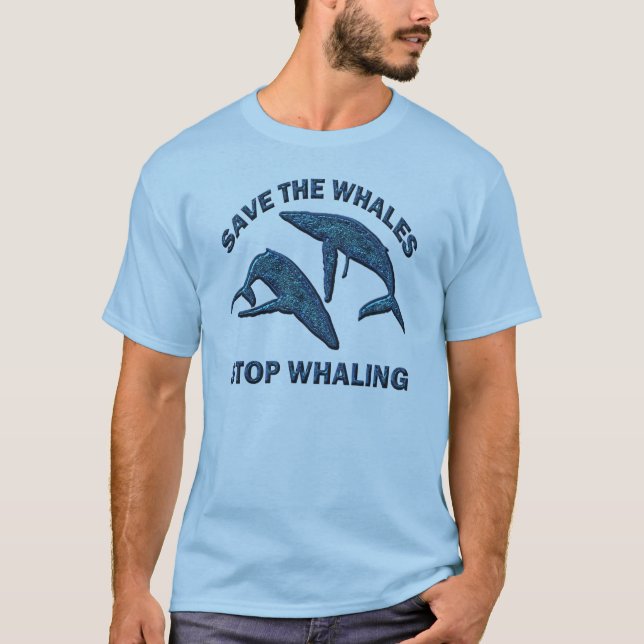 SAVE THE WHALES STOP WHALING T-Shirt (Front)