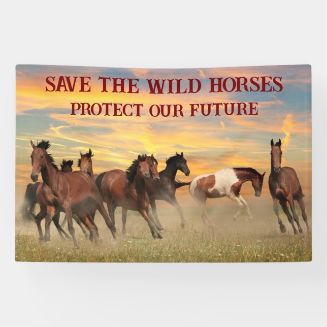 Save The Wild Horses Banner (Horizontal)