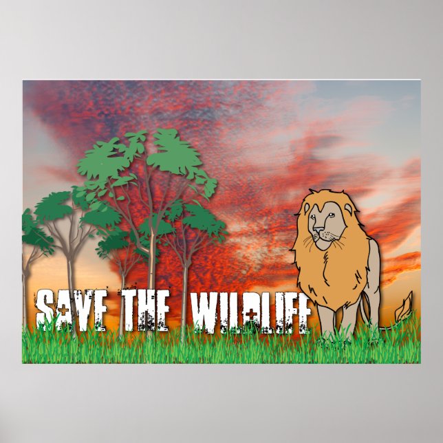 Save the wildlife poster (Front)
