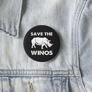 Save the Winos with Rhinoceros 6 Cm Round Badge
