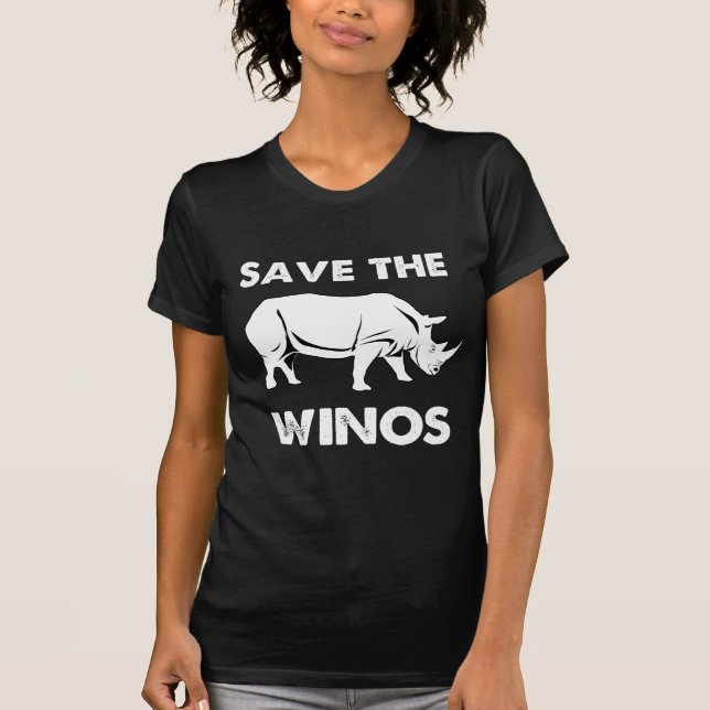 Save the Winos with Rhinoceros T-Shirt (Front)