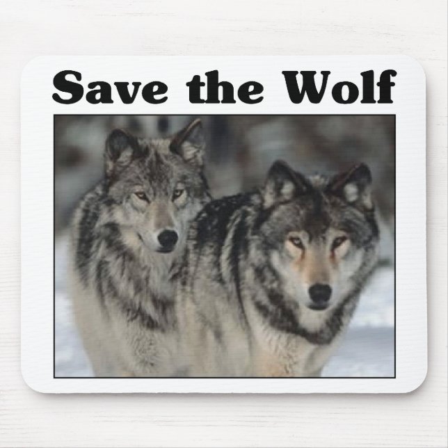 Save the Wolf Mouse Pad (Front)