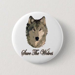 Save The Wolves 6 Cm Round Badge