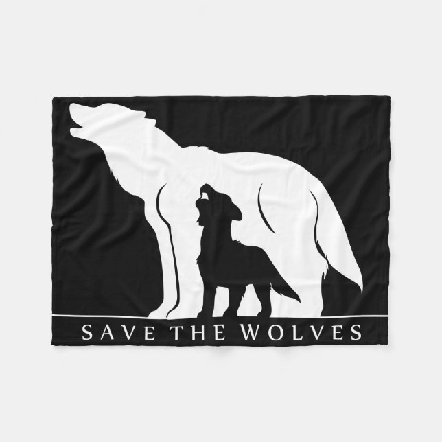 Save the Wolves Fleece Blanket (Front (Horizontal))